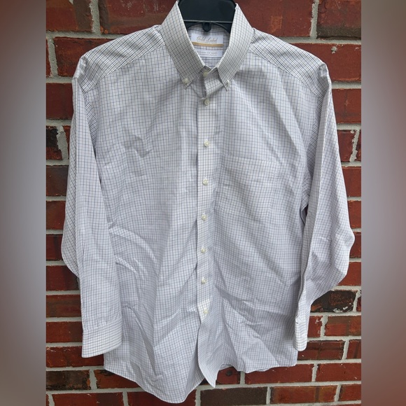 Roundtree Yorke Gold Label Mens Non Iron Long Sleeve Button Down Shirt 16/33 A-3 - Picture 1 of 5